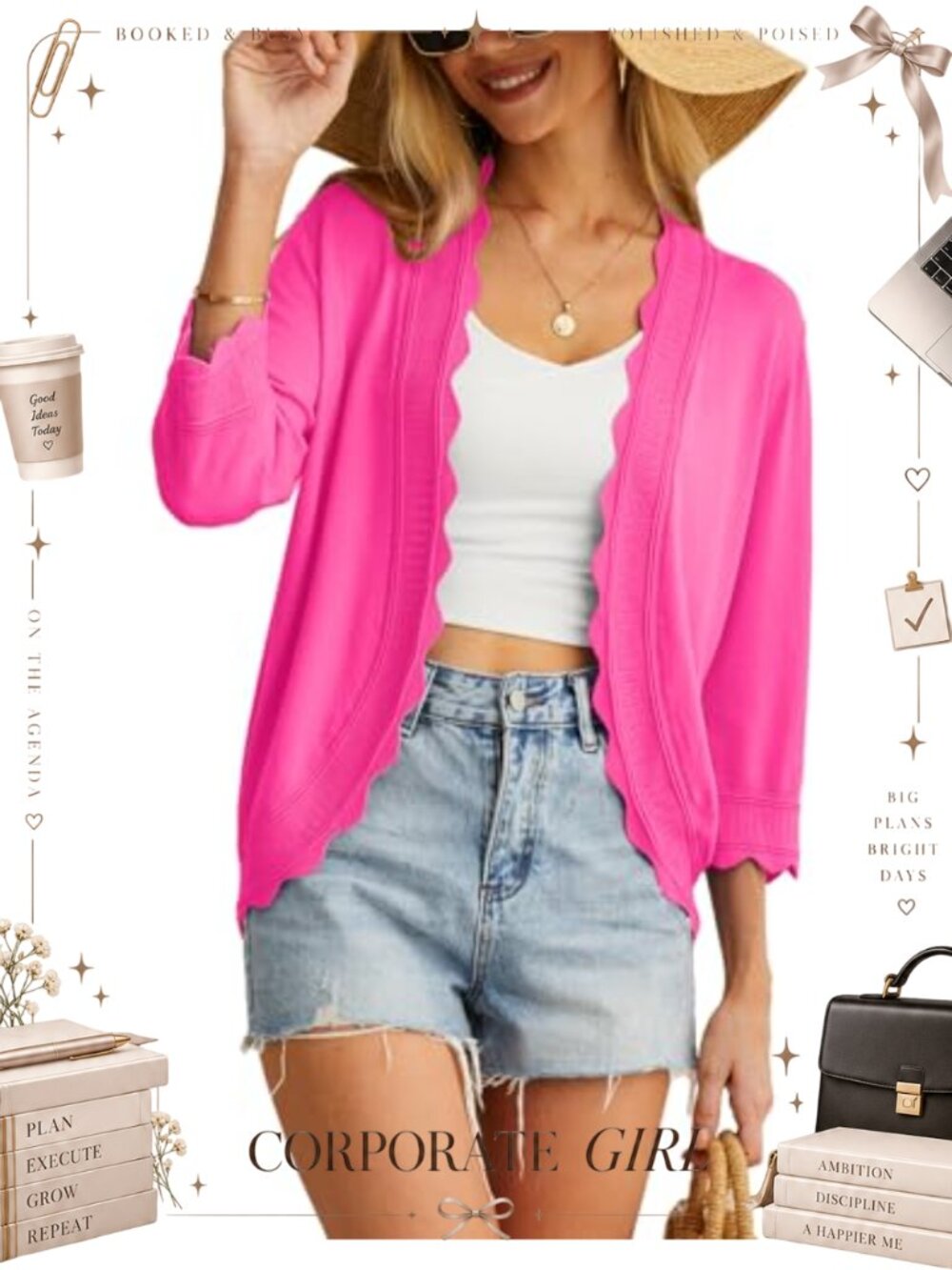 Lightweight Open Front Cardigan Cropped Knit Shrug for Women